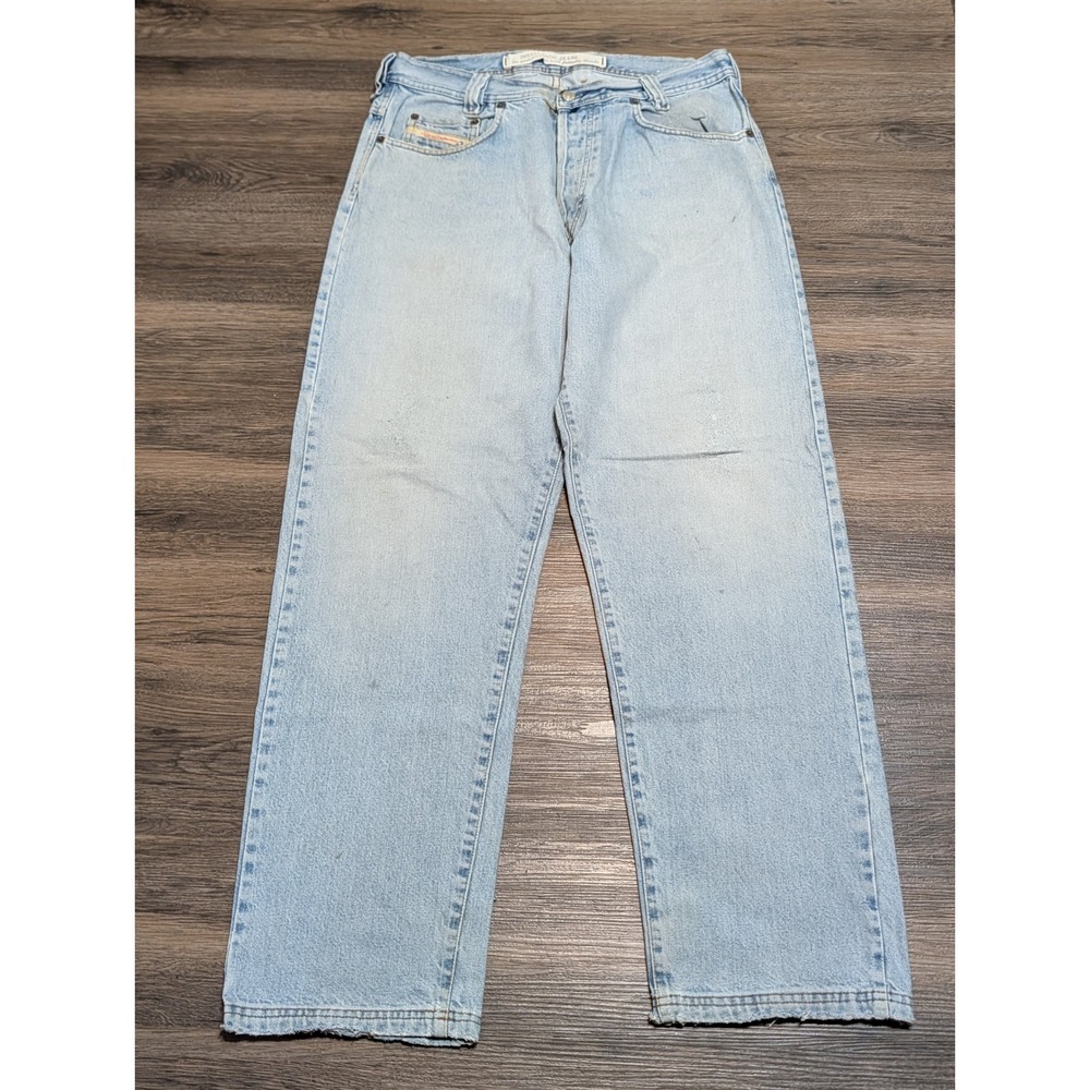 Diesel Saddle Jeans Mens 34 Light Wash Blue Relaxed Straight Made in Italy 90s